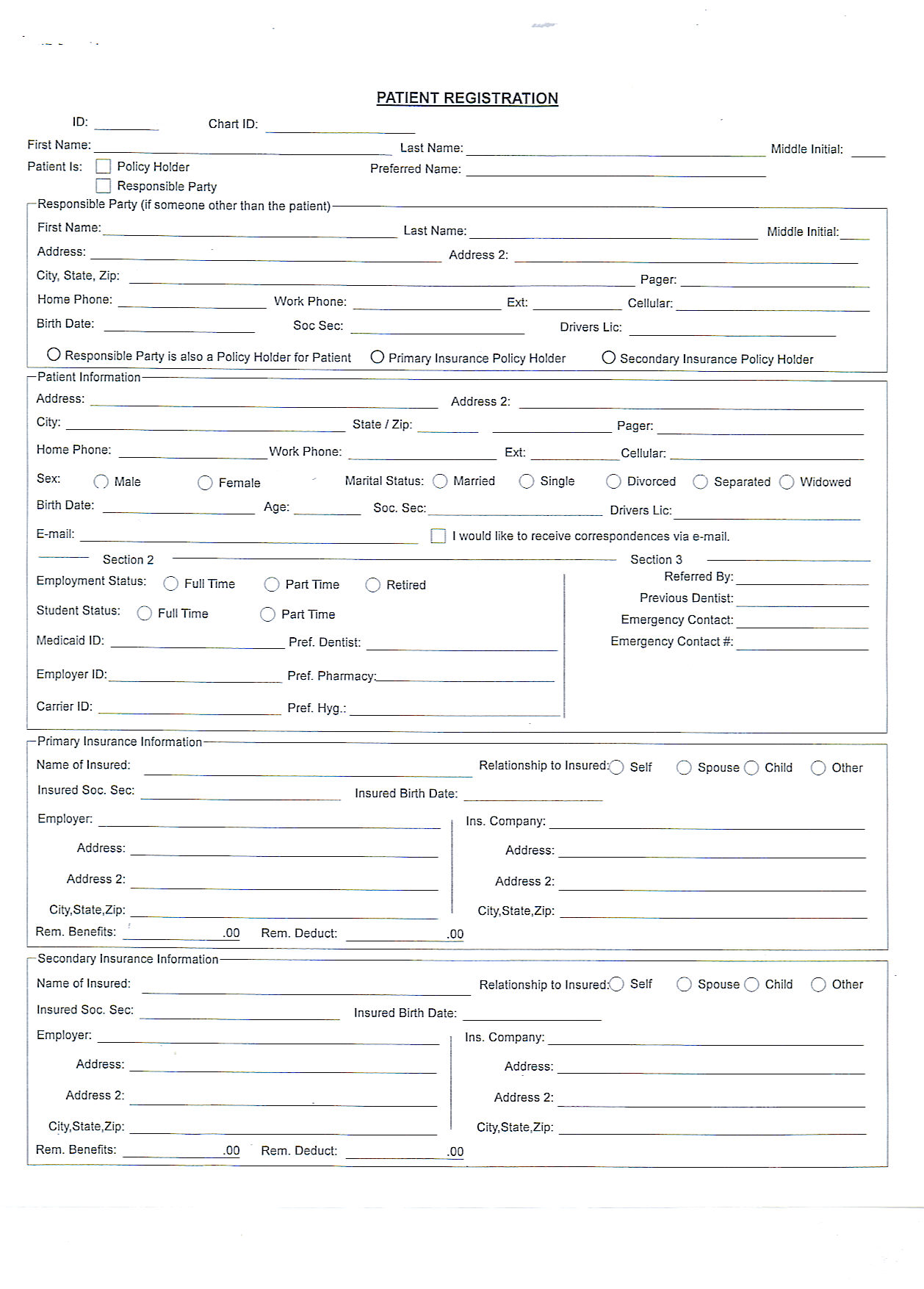 PDF Dental Anamnesis Form: free download available